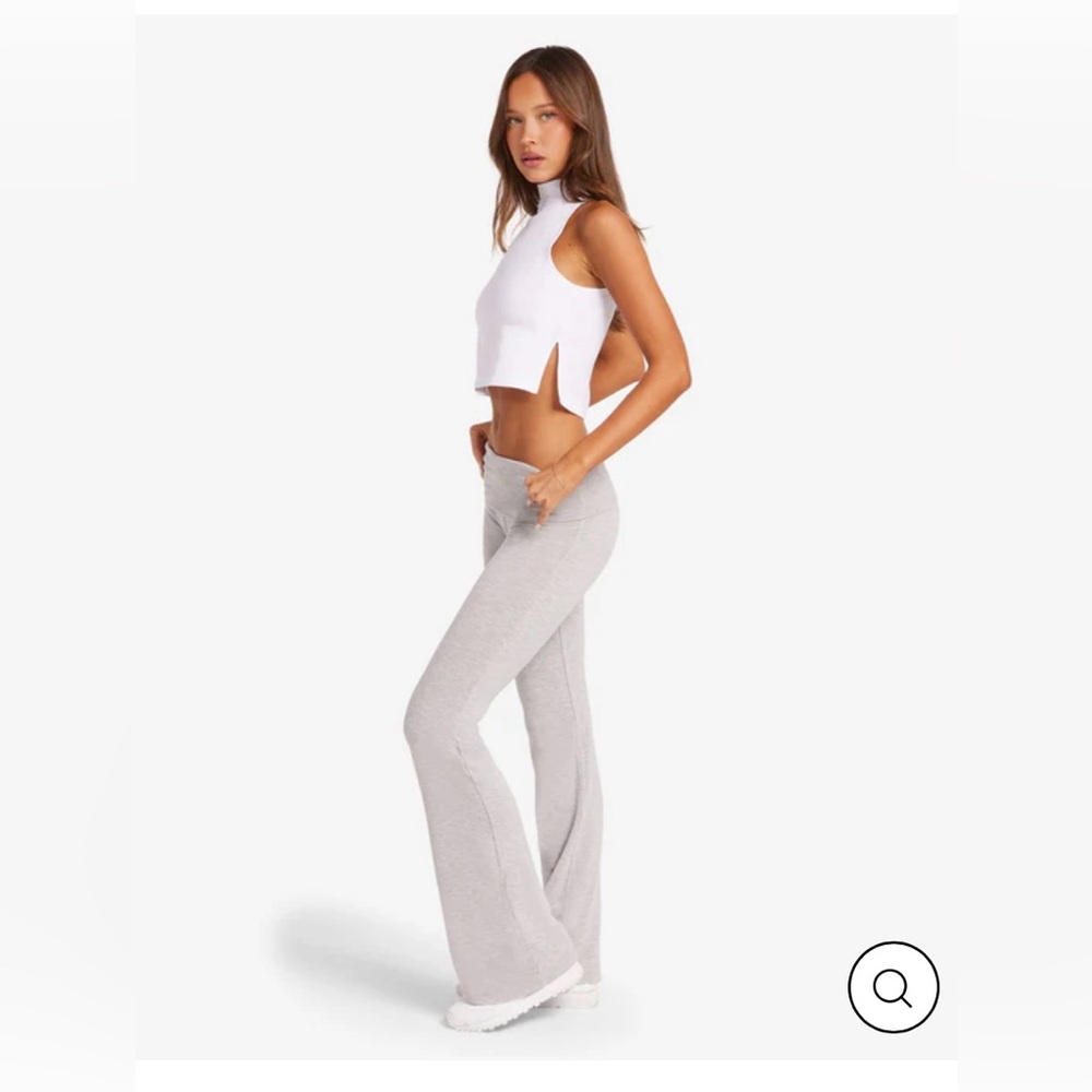 Crop shop boutique Jersey flare pant, light grey